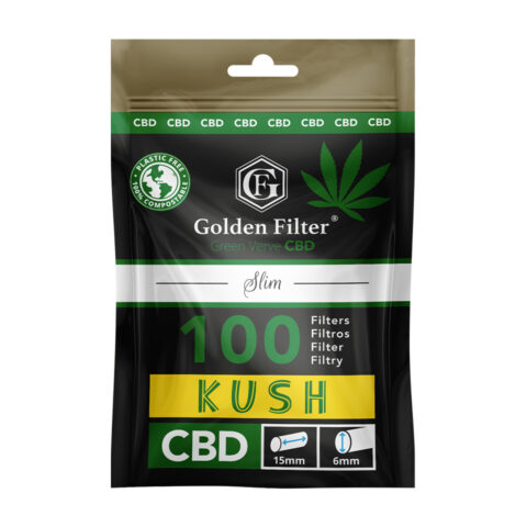 filtry do jointów GOLDEN FILTER GREEN VERVE CBD KUSH 100 Slim